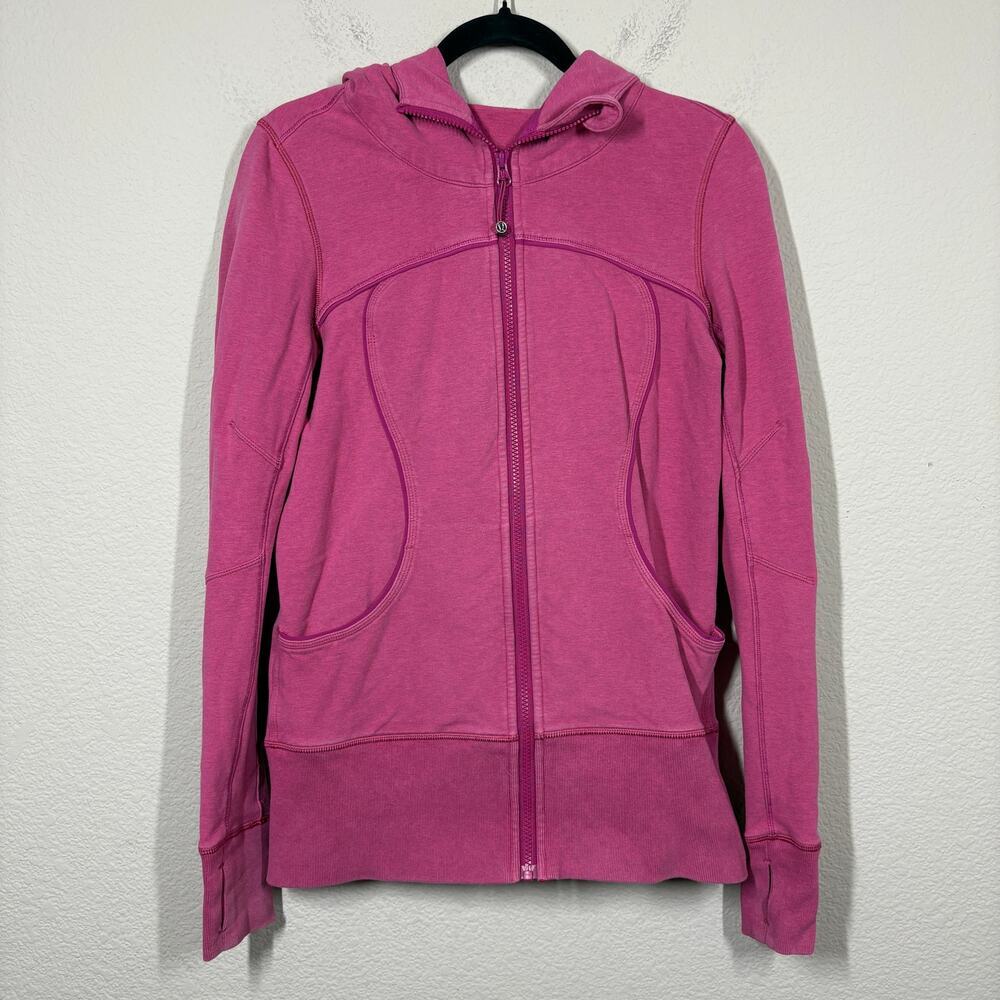 Lululemon Womens Size 8 Scuba Hoodie Heathered Rose Petal Pink Full Zip